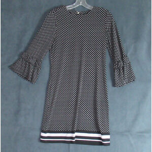 Michael Kors Dress Womens XS Black Geometric Flutter Sleeve Summer Preppy
